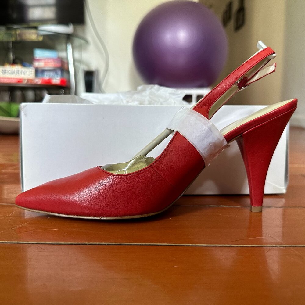 Nine West Red Leather 4" Heels (7)
